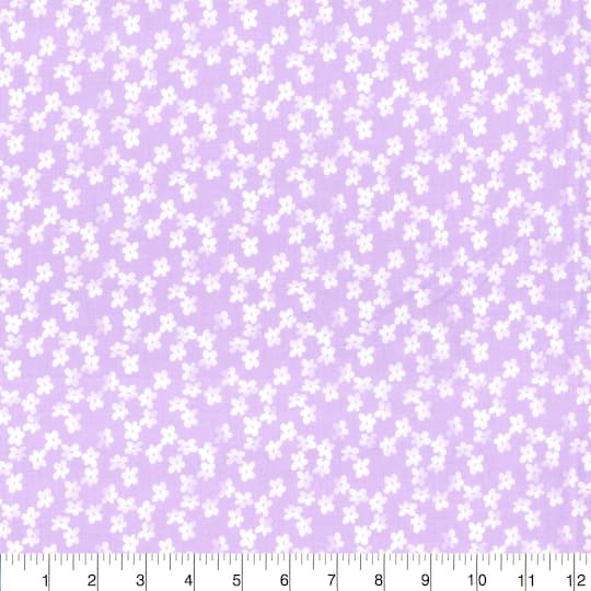 Fabric Traditions Purple Tonal Flowers Cotton Fabric